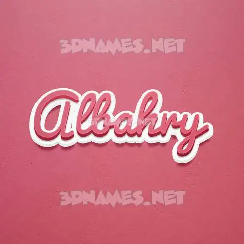 albahry in Red Scribble style - 3D name wallpaper