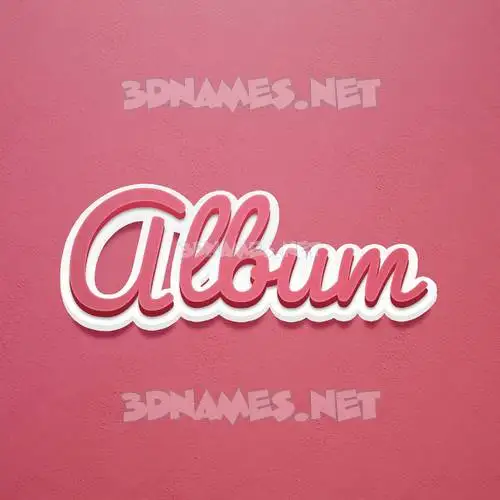 album in Red Scribble style - 3D name wallpaper