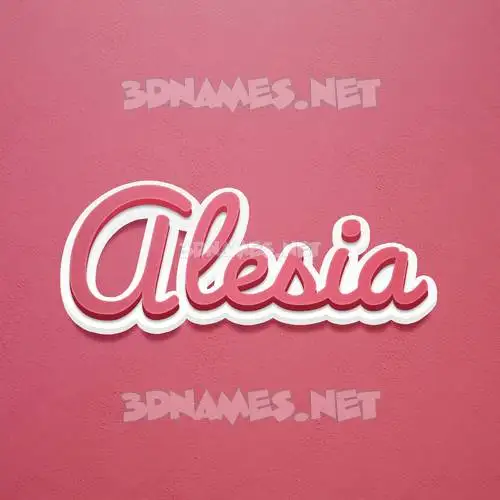 alesia in Red Scribble style - 3D name wallpaper