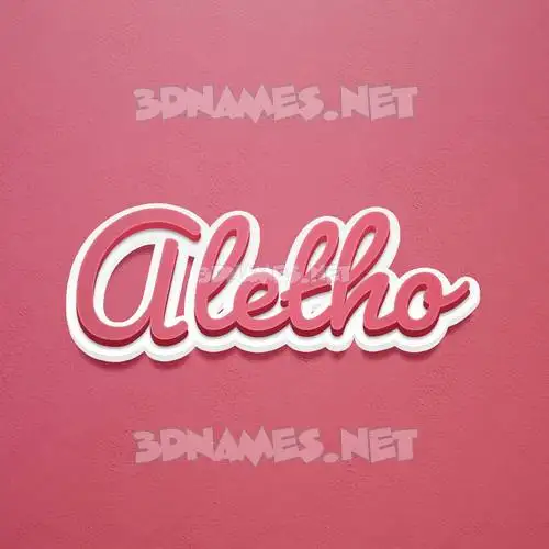aletho in Red Scribble style - 3D name wallpaper