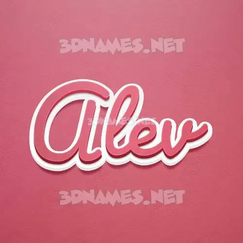 alev in Red Scribble style - 3D name wallpaper