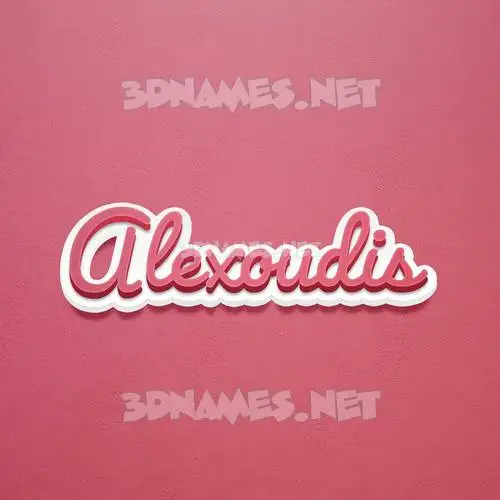alexoudis in Red Scribble style - 3D name wallpaper