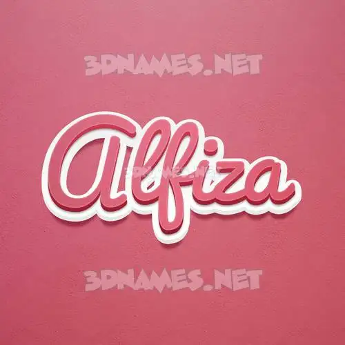 alfiza in Red Scribble style - 3D name wallpaper