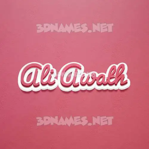 ali awath in Red Scribble style - 3D name wallpaper