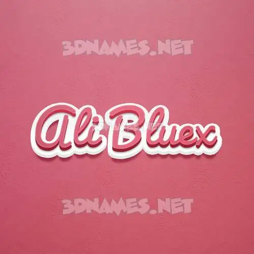 ali bluex in Red Scribble style - 3D name wallpaper