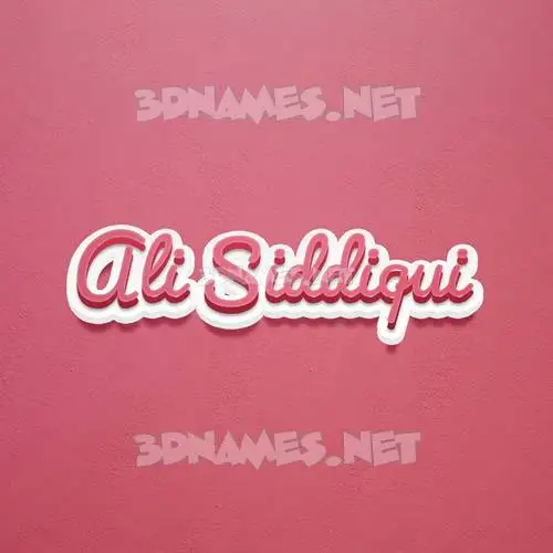 ali siddiqui in Red Scribble style - 3D name wallpaper