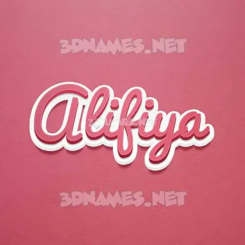 alifiya in Red Scribble style - 3D name wallpaper