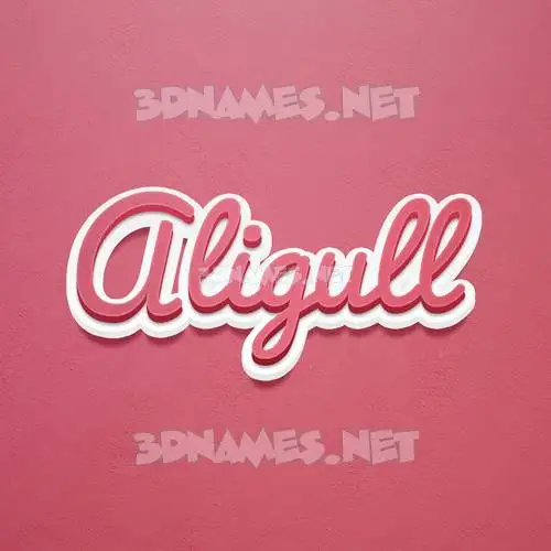 aligull in Red Scribble style - 3D name wallpaper