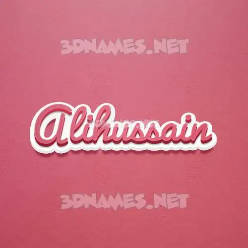 alihussain in Red Scribble style - 3D name wallpaper