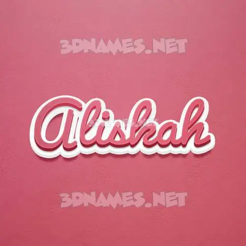 aliskah in Red Scribble style - 3D name wallpaper