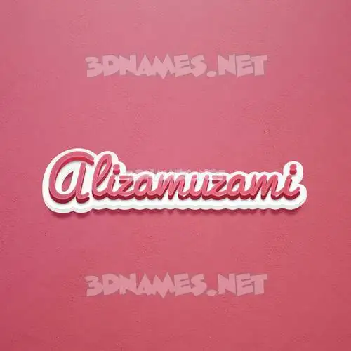 alizamuzami in Red Scribble style - 3D name wallpaper