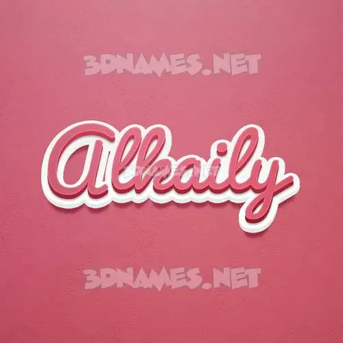 alkaily in Red Scribble style - 3D name wallpaper