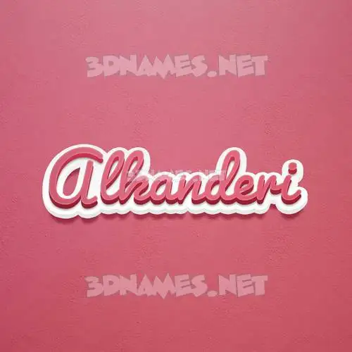 alkanderi in Red Scribble style - 3D name wallpaper