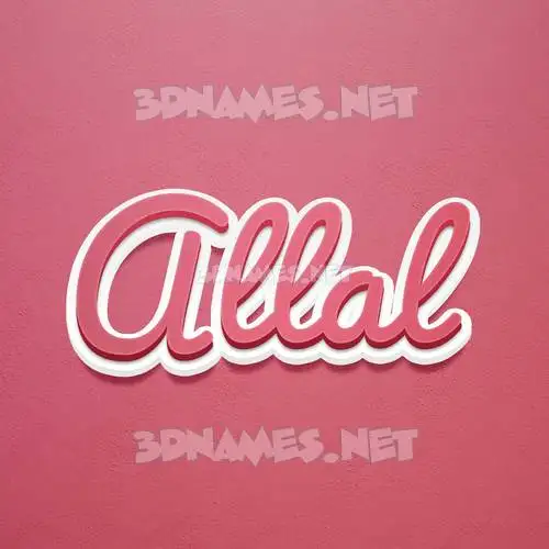 allal in Red Scribble style - 3D name wallpaper