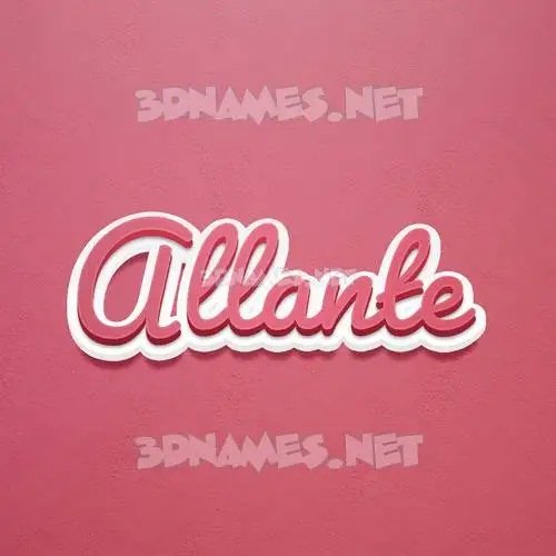 allante in Red Scribble style - 3D name wallpaper