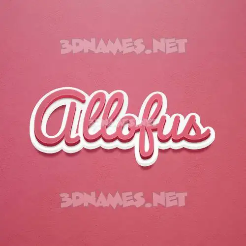 allofus in Red Scribble style - 3D name wallpaper