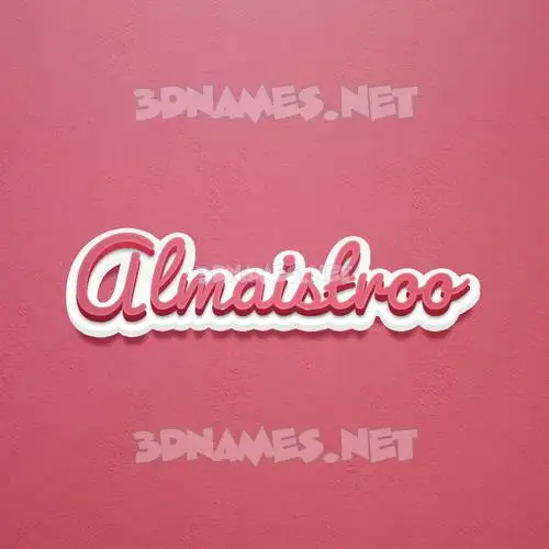 almaistroo in Red Scribble style - 3D name wallpaper