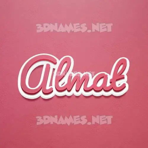 almat in Red Scribble style - 3D name wallpaper