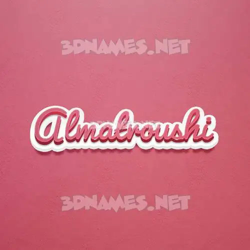 almatroushi in Red Scribble style - 3D name wallpaper