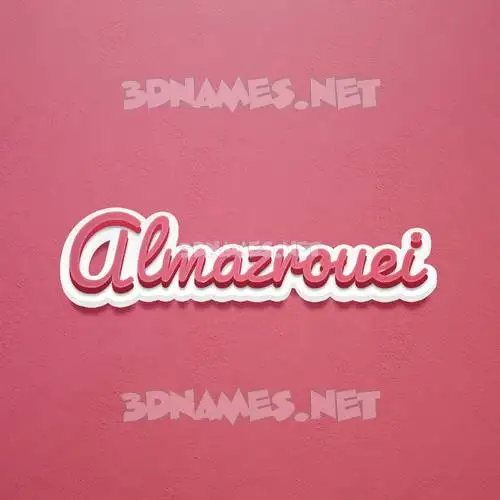 almazrouei in Red Scribble style - 3D name wallpaper