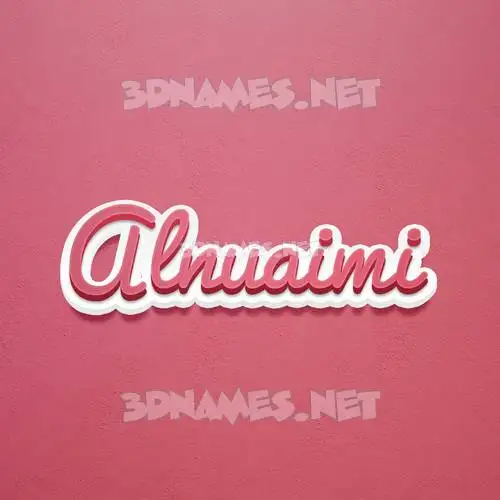 alnuaimi in Red Scribble style - 3D name wallpaper