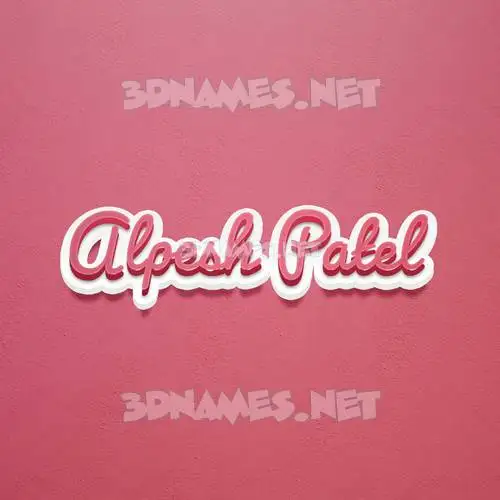 alpesh patel in Red Scribble style - 3D name wallpaper