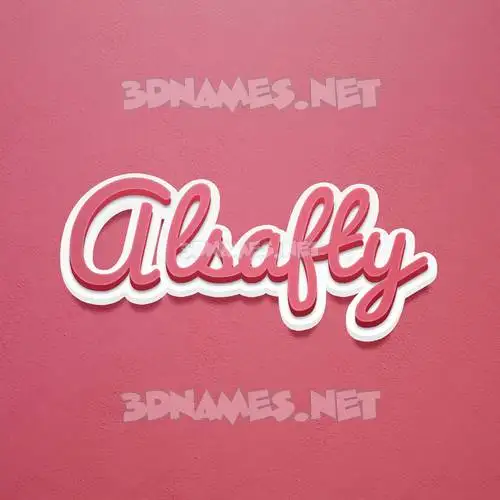 alsafty in Red Scribble style - 3D name wallpaper