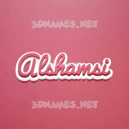 alshamsi in Red Scribble style - 3D name wallpaper