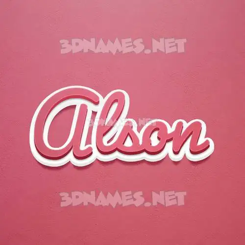 alson in Red Scribble style - 3D name wallpaper