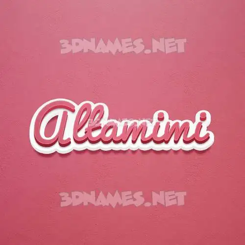 altamimi in Red Scribble style - 3D name wallpaper