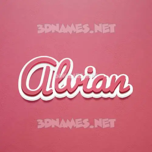 alvian in Red Scribble style - 3D name wallpaper