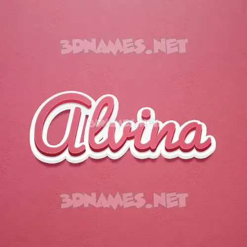 alvina in Red Scribble style - 3D name wallpaper