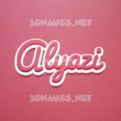 alyazi in Red Scribble style - 3D name wallpaper