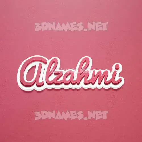 alzahmi in Red Scribble style - 3D name wallpaper