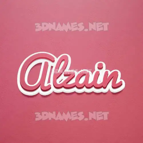alzain in Red Scribble style - 3D name wallpaper