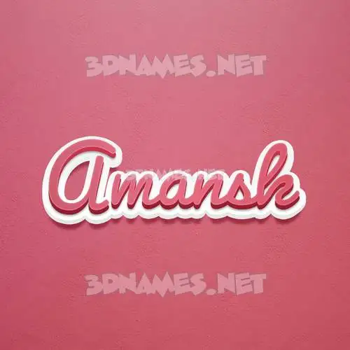 amansk in Red Scribble style - 3D name wallpaper