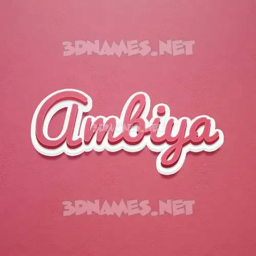 ambiya in Red Scribble style - 3D name wallpaper