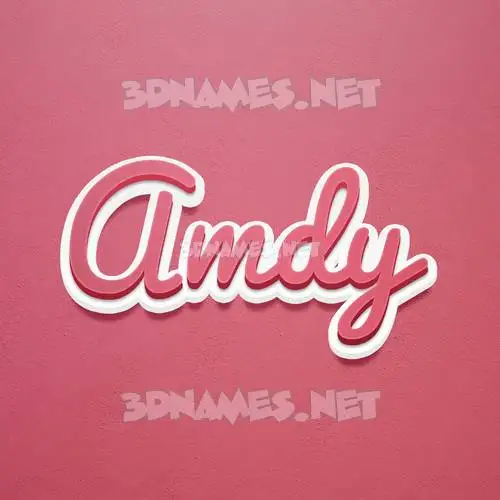 amdy in Red Scribble style - 3D name wallpaper