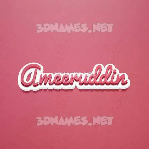ameeruddin in Red Scribble style - 3D name wallpaper