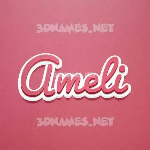 ameli in Red Scribble style - 3D name wallpaper