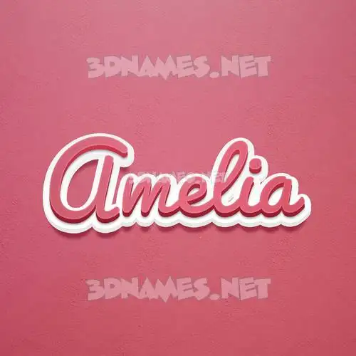 amelia in Red Scribble style - 3D name wallpaper