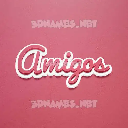 amigos in Red Scribble style - 3D name wallpaper