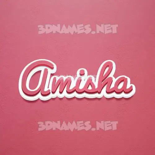 amisha in Red Scribble style - 3D name wallpaper
