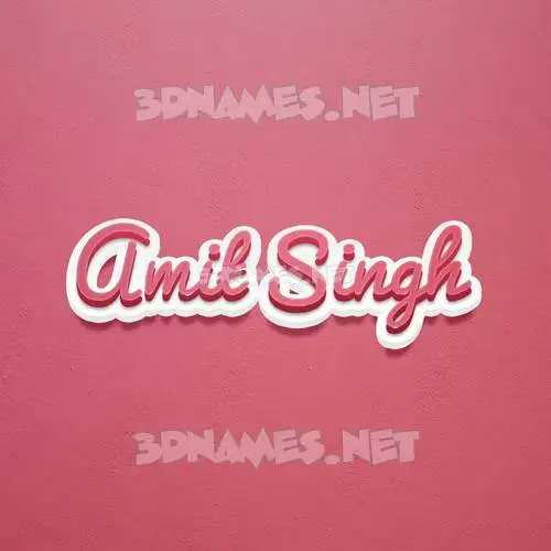 amit singh in Red Scribble style - 3D name wallpaper
