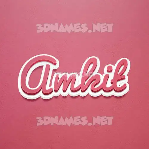 amkit in Red Scribble style - 3D name wallpaper