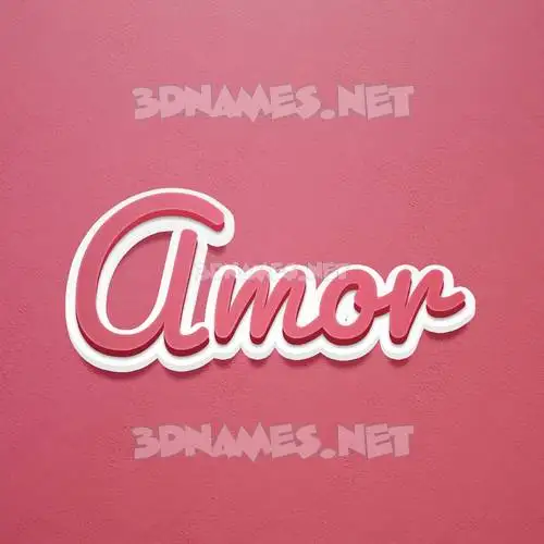 amor in Red Scribble style - 3D name wallpaper