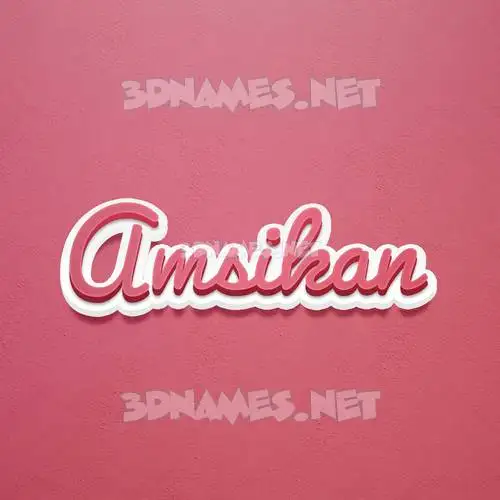 amsikan in Red Scribble style - 3D name wallpaper