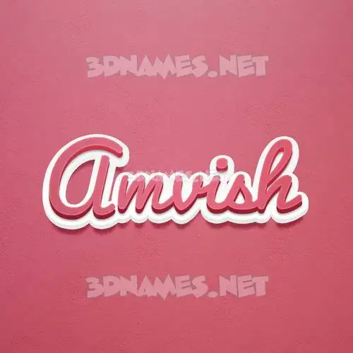 amvish in Red Scribble style - 3D name wallpaper