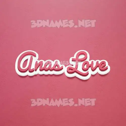 anas love in Red Scribble style - 3D name wallpaper