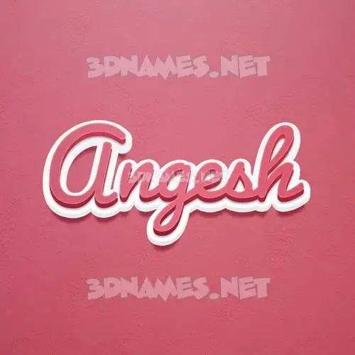 angesh in Red Scribble style - 3D name wallpaper